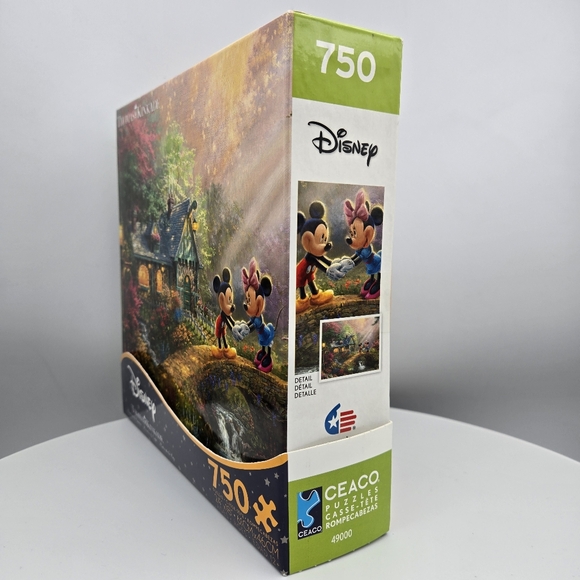 Disney Thomas Kinkade 750-Piece Puzzle Mickey and Minnie Sweetheart Bridge - Picture 5 of 9